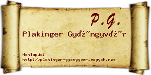 Plakinger Gyöngyvér névjegykártya
